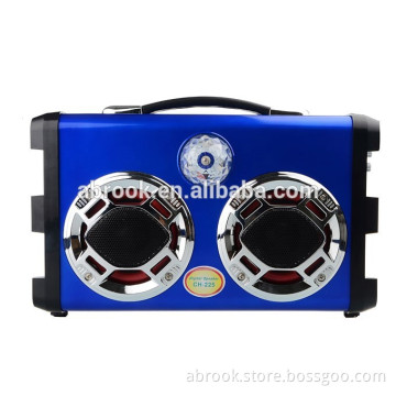 Flashing fm radio usb sd card reader super bass portable led karaoke speaker